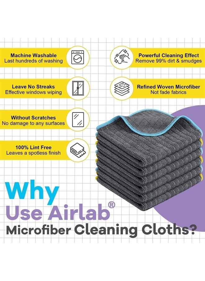 Airlab - Microfiber Cleaning Cloth for Household Dust Rags for Cleaning All-Purpose Towels Streak Free Kitchen Dishes Reusable Pack of 6, 12" x 12" - Image 1