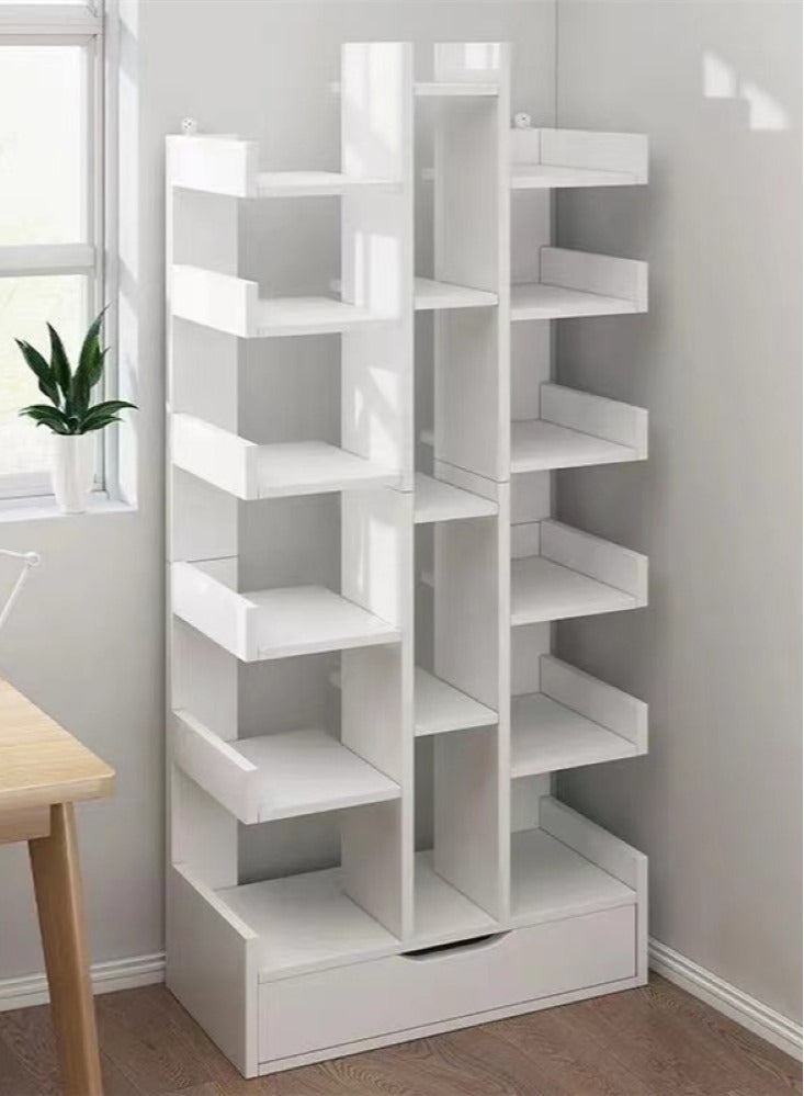 Kutis 8-Tiers reative Bookshelf Bookcase Simple Living Room Storage Rack  White 51x19x169 cm - Image 3