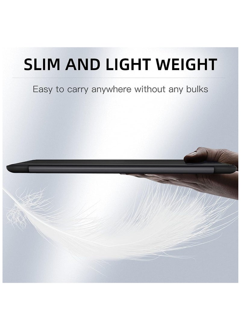 ELMO3EZZ Case for iPad 10.2 8th Generation 2020, iPad 7th Generation 2019 with Pen Holder, Temperature Resistant TPU with Back Stand and Smart Auto On/Off, (Black)