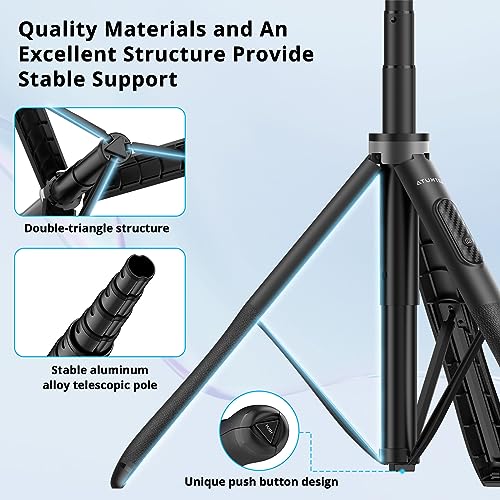 ATUMTEK 51" Selfie Stick Tripod, All in One Extendable Phone Tripod Stand with Bluetooth Remote 360° Rotation for iPhone and Android Phone Selfies, Video Recording, Vlogging, Live Streaming, Black - Image 5
