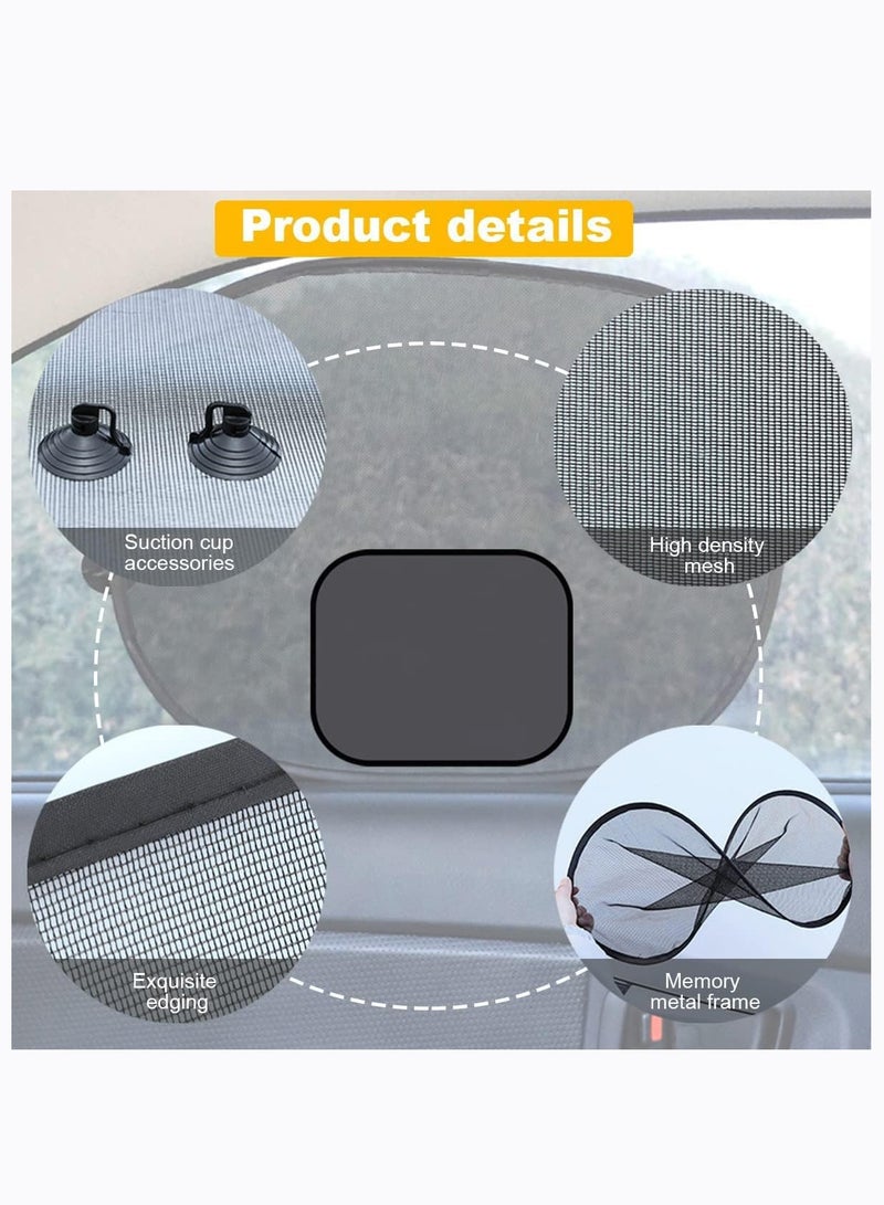 عربست غطاء نافذة السيارة ، مجموعة 5 حزم من مظلات الشمس التلقائية للنافذة الجانبية والخلفية ، حماية من وهج الشمس والأشعة فوق البنفسجية للأطفال ، مظلة شمسية مع كوب شفط عالمي لمعظم السيارات - Image 3