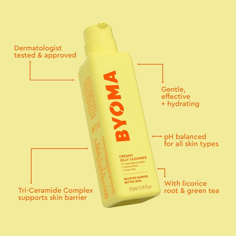 BYOMA Creamy Jelly Cleanser Refill - Hydrating Facial Cleanser for Skin Barrier Repair - Tri-Ceramide Face Wash for Sensitive Skin - Gently Removes Makeup & Excess Oil - 5.91 fl oz Refill - Image 2