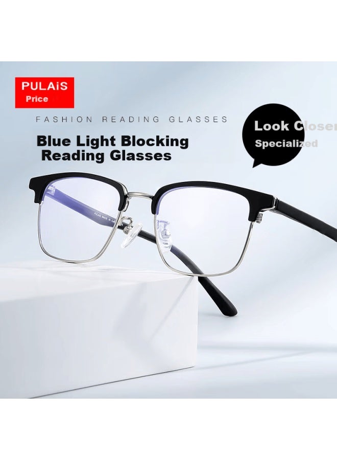 Pulais Reading Gl For Men, Anti-blue Light High Definition Fashionable Presbyopic Gl 30017 Black Gun 250 Degrees