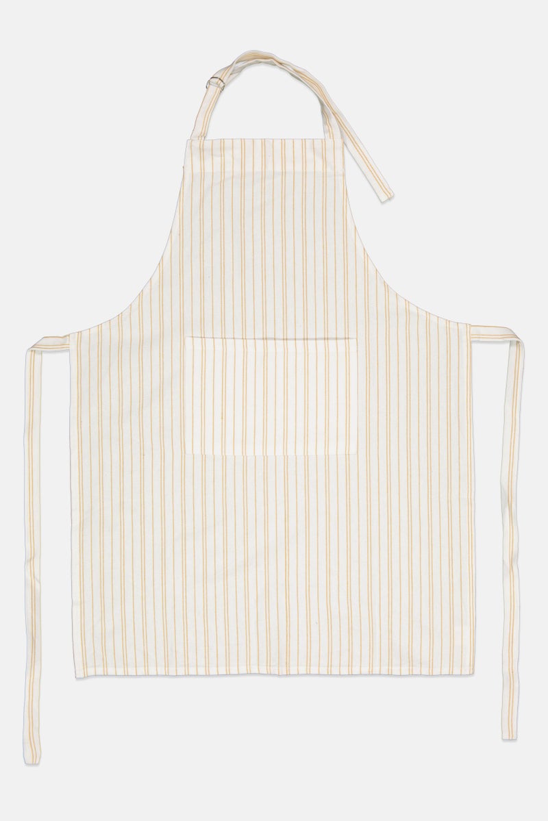 YOTO Adjustable Stripped Kitchen Apron, White - Image 1