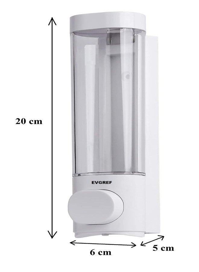 EVGREF Wall Mounted soap Shampoo Dispenser Liquid Dispenser(350 ML, Clear Round White(Pack of 4) - Image 3