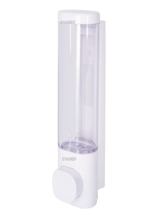 EVGREF Wall Mounted soap Shampoo Dispenser Liquid Dispenser(350 ML, Clear Round White(Pack of 4) - Image 2
