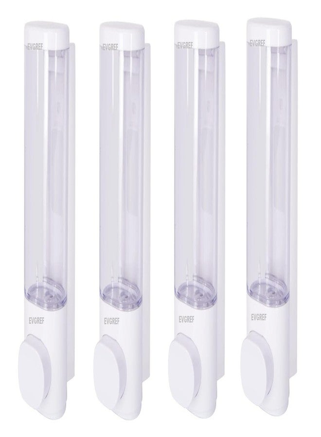 EVGREF Wall Mounted soap Shampoo Dispenser Liquid Dispenser(350 ML, Clear Round White(Pack of 4) - Image 1