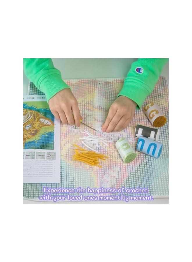 The Bros أطقم خطاف القفل لتغطية وسادة رمي DIY، غطاء وسادة قطة لطيف، حرفة يدوية كروشيه لعائلة رائعة 17X17 بوصة - Image 5