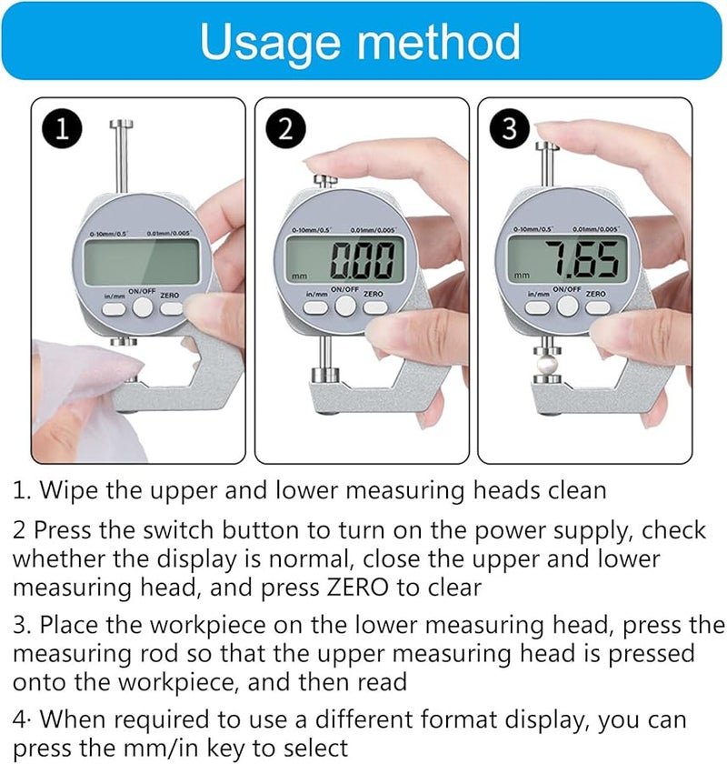 Digital LCD Electronic Thickness Gauge For Metalworking And Automotive - Image 5