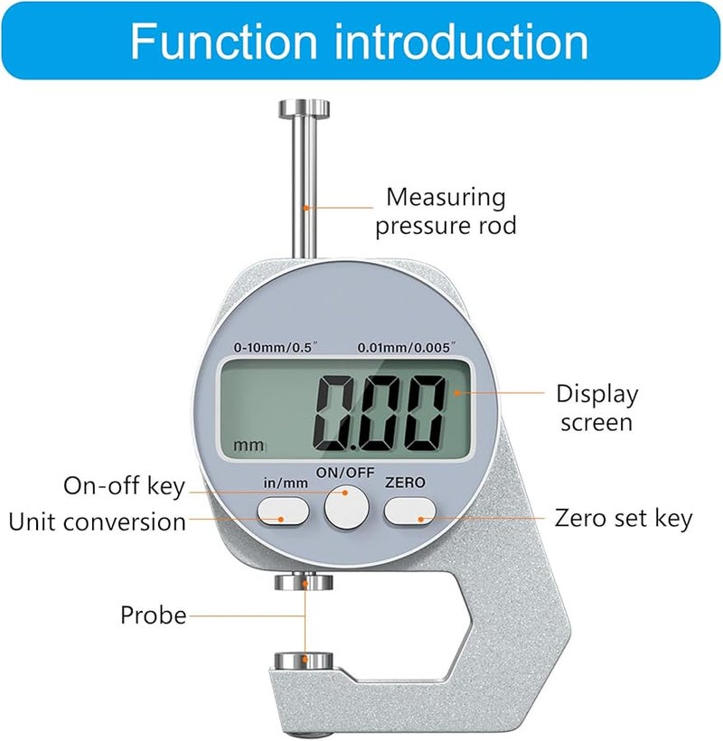Digital LCD Electronic Thickness Gauge For Metalworking And Automotive - Image 4