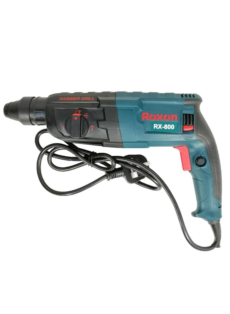 ROXON RX-800 Rotary Hammer Drill - 800W High Performance Tool with SDS Plus, Soft Grip Handle, and Safety Eye Protection - 220-240V 50/60Hz with Durable Plastic Case - Image 2