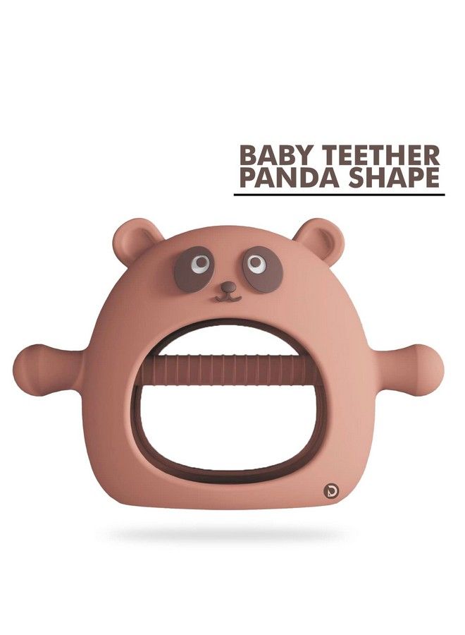 DaKos Teether Soother For New Born Teether And Soother For Baby Baby Mitten Teether Baby Chew Toys For Sucking Needs Sensory Teether Toy (Animal Shaped Panda Brown) - Image 3
