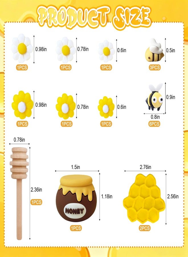 Knana 19Pcs Bee Cake Topper Bee Honeycomb Cake Decorations Honey Bee Theme Baby Shower Birthday Party Decoration Supplies - Image 2