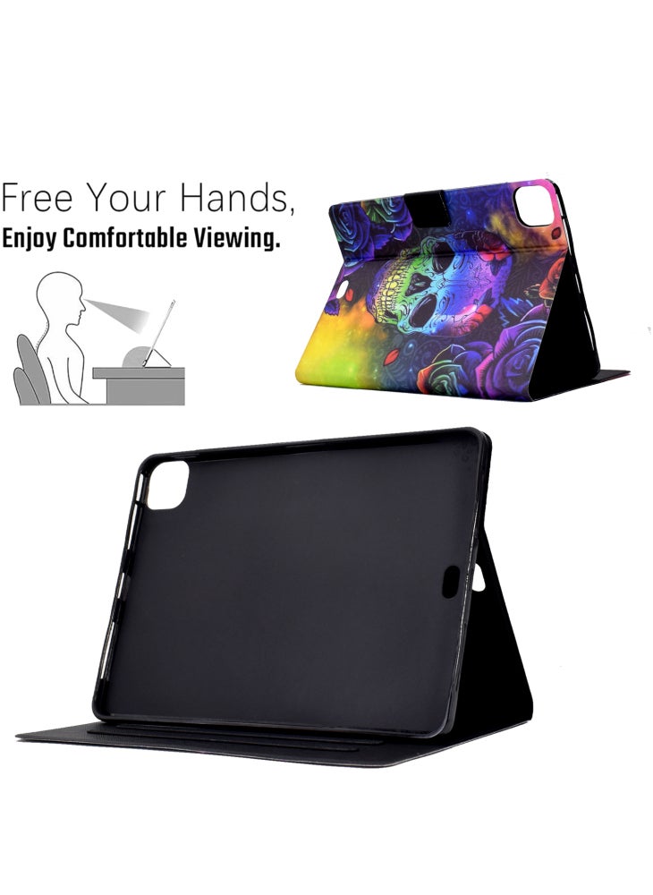 جراب جلدي مطبوع عليه نقشة جمجمة لجهاز iPad Air 11 (2025)/(2024)/Air (2020)/(2022)/Pro 11 (2022)/(2021)/(2020)/(2018) - Image 5