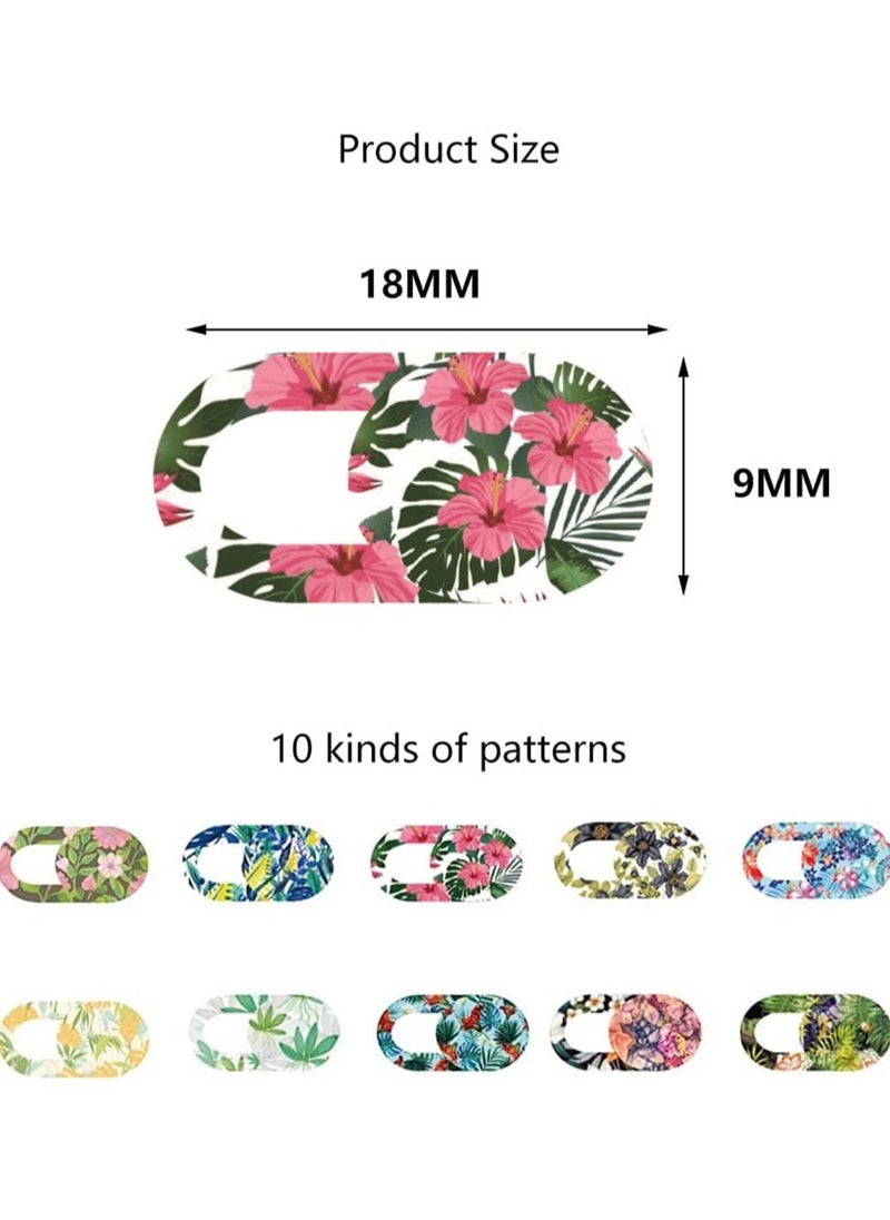 SYOSI - 10 Pieces Webcam Cover, Laptop Camera Cover Slider Cute Webcam Cover Slider, Floral Pattern Webcam Privacy Cover - Image 1