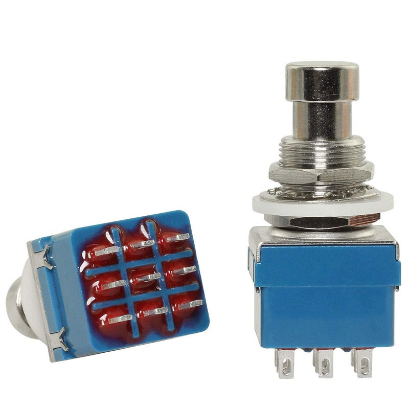 MEETOOT ميتووت 2 قطعة 9 دبوس 3PDT زر مؤثر صندوق فرشاة تجاوز حقيقي صندوق تأثيرات الجيتار دواسة قدم مفتاح معدني - Image 5