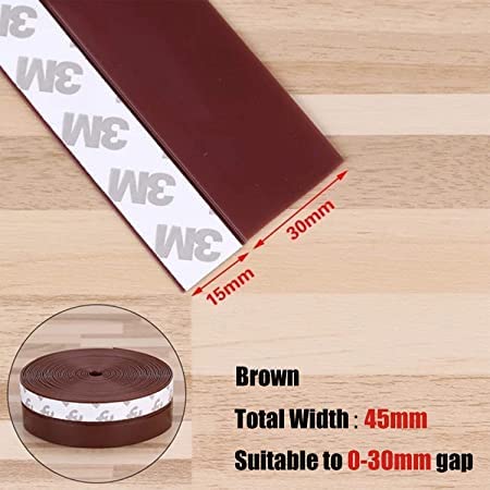 REPLEX Silicone Seal Strip for Door Door Tape for Seal Strips Gap Sealer Adhesive Sealing Sticker for Window Gaps Door Seal Windproof Weather Stripping Door Draft Stopper for Home 3 M Brown - Image 2