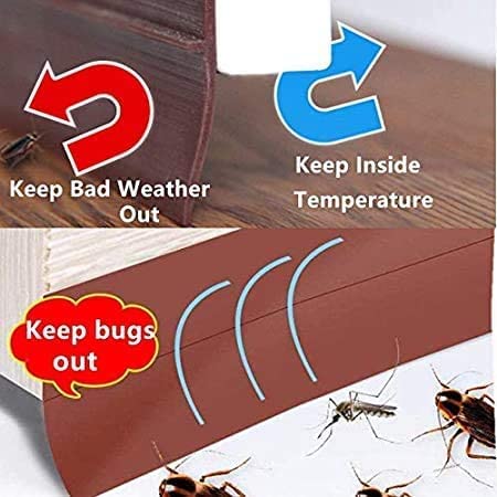 REPLEX Silicone Seal Strip for Door Door Tape for Seal Strips Gap Sealer Adhesive Sealing Sticker for Window Gaps Door Seal Windproof Weather Stripping Door Draft Stopper for Home 3 M Brown - Image 3