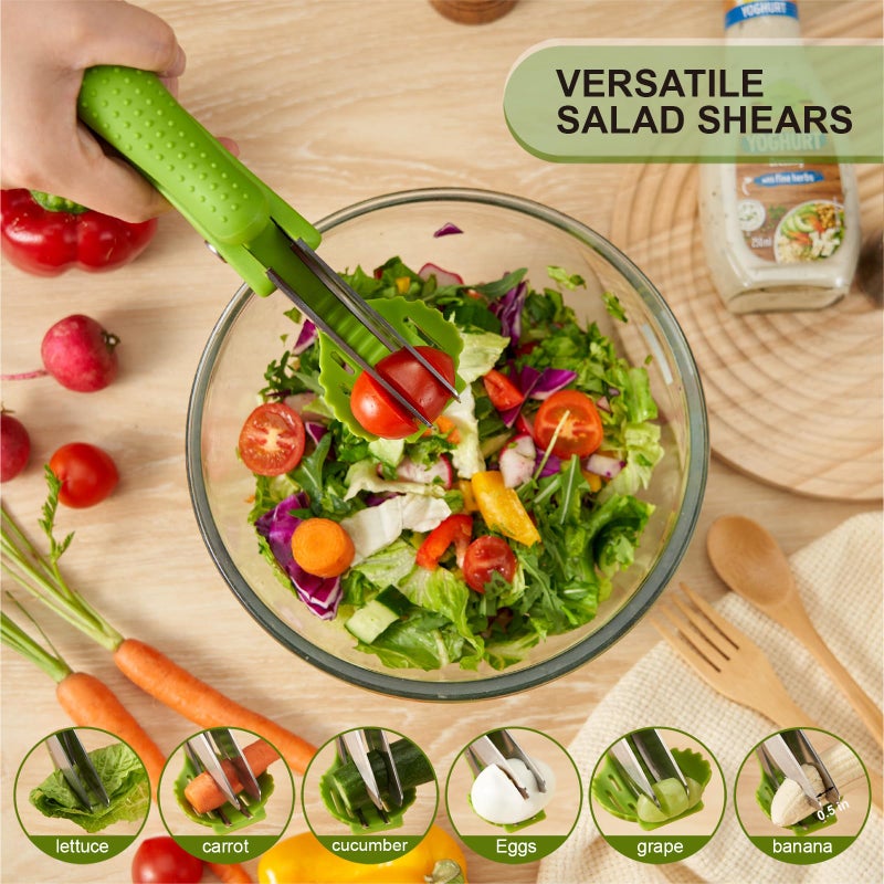 ALEXPHY Salad Scissors with Double Blades, Lettuce Chopper for Chopped Salad, Green - Image 4