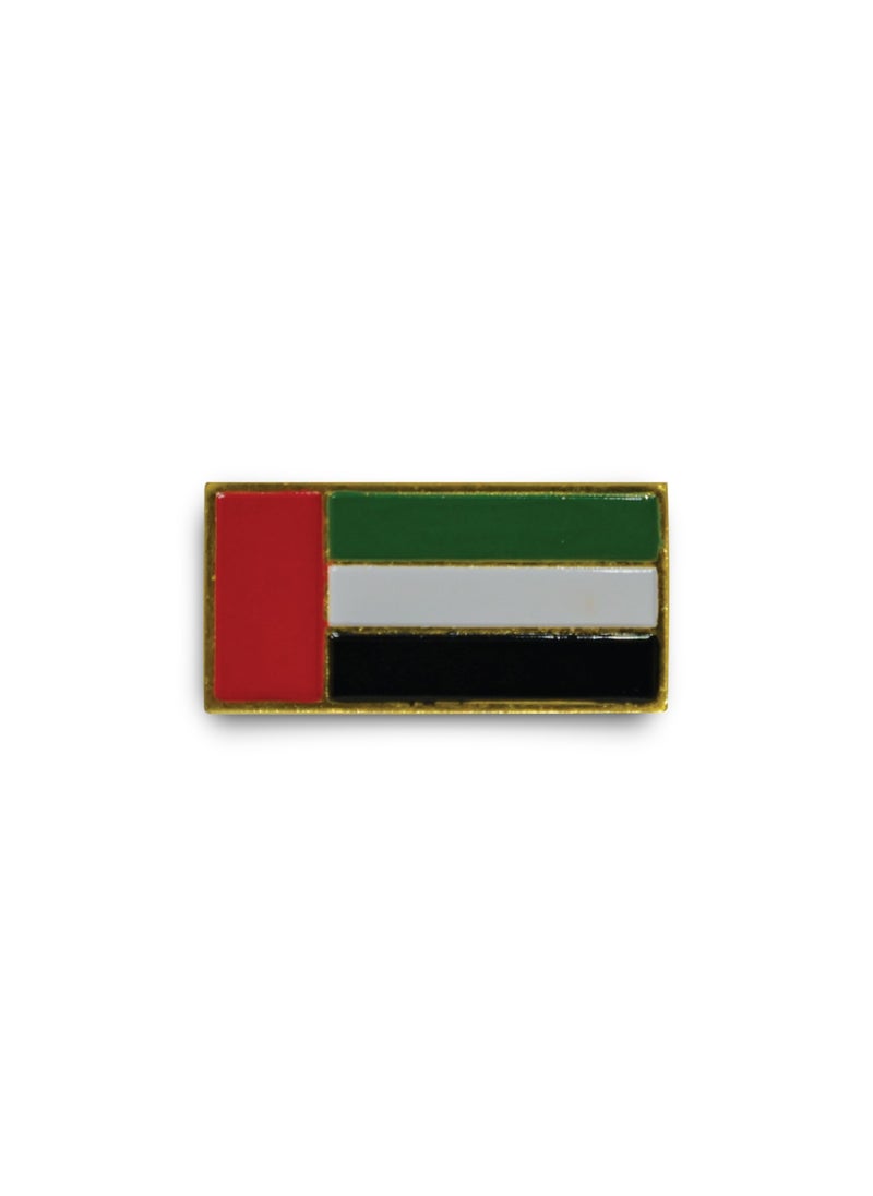 971ميديا علم الامارات العربية المتحدة - بادج معدني لون ذهبي مع دبوس مغناطيسي لا يتسبب في تمزيق الملابس  - Image 2