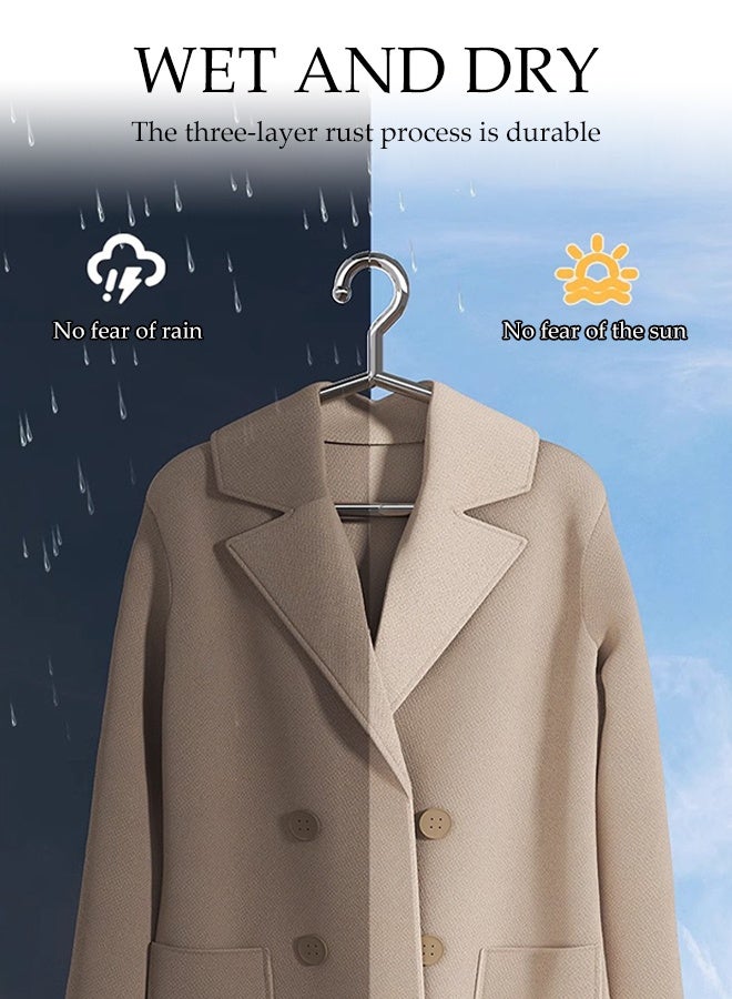 DUNISO 10-Piece Stainless steel Hanger Set with Notches，Sturdy and Durable，Metal Clothes Hanger suitable for Heavy-Duty Clothes, Jacket, Shirt, Pants, Suit Hangers ，（Silver） - Image 5