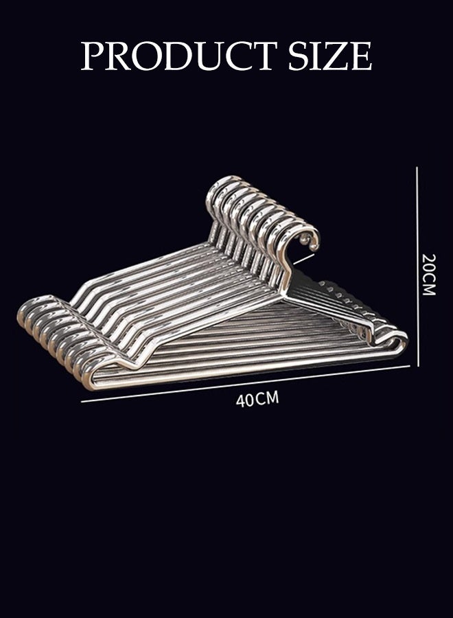 DUNISO 10-Piece Stainless steel Hanger Set with Notches，Sturdy and Durable，Metal Clothes Hanger suitable for Heavy-Duty Clothes, Jacket, Shirt, Pants, Suit Hangers ，（Silver） - Image 2