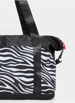 Styli Zebra Print Gym Bag with Double Handle  - Image 3