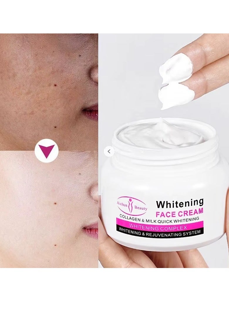 Aichun beauty Whitening Face Cream 80ml Collagen and Milk Quick Whitening Moisturizing Cream - Image 3
