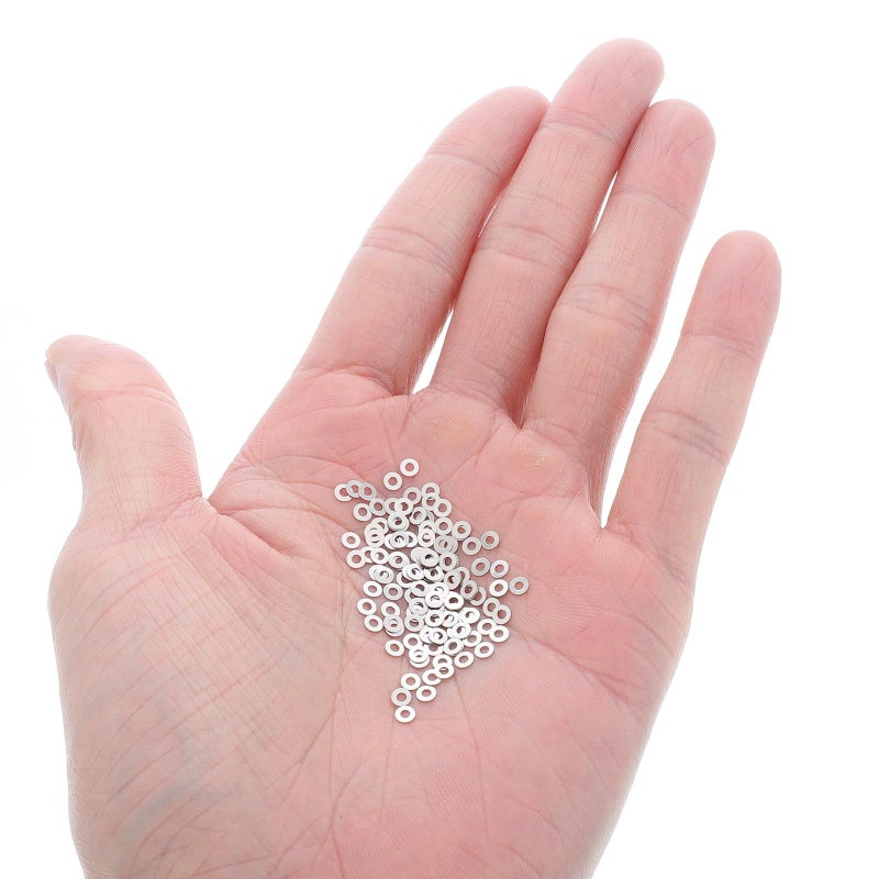 200 Pcs Flat Metal Rimless Eyeglass Screw Washers Gaskets Spacers for Repair - Image 4