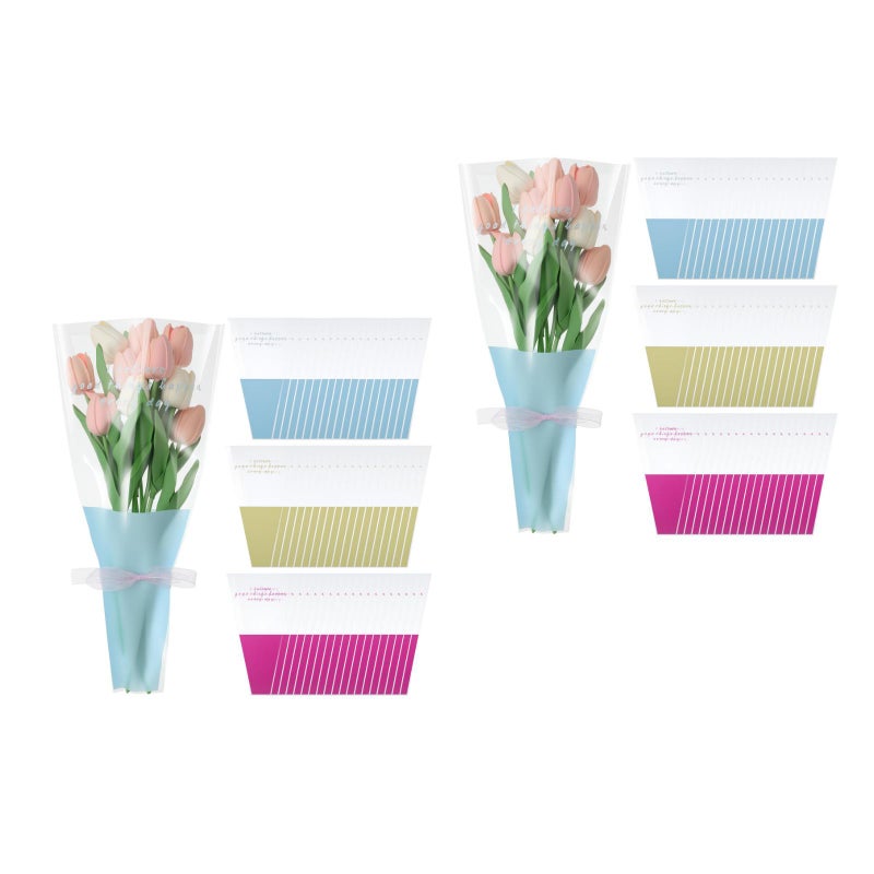 300 pcs Flower Sleeves for Bouquets: Rose Flower Wrapping - Florist Supplies for Wedding Anniversary Birthday - Image 1