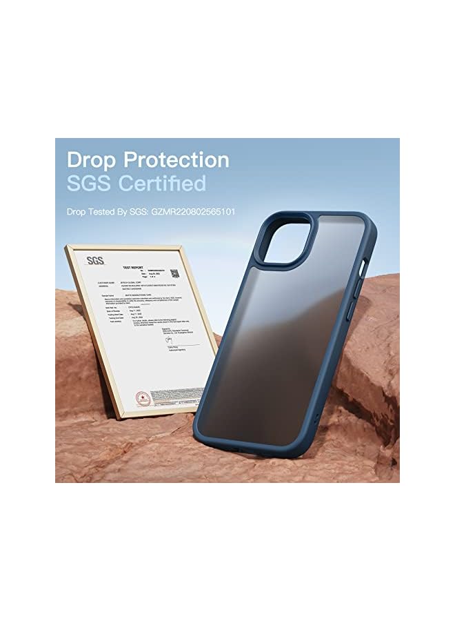 Jetech Matte Case For Iphone 13 6.1-Inch, Shockproof Military Grade Drop Protection, Frosted Translucent Back Phone Cover, Anti-Fingerprint (Storm Blue) - Image 3