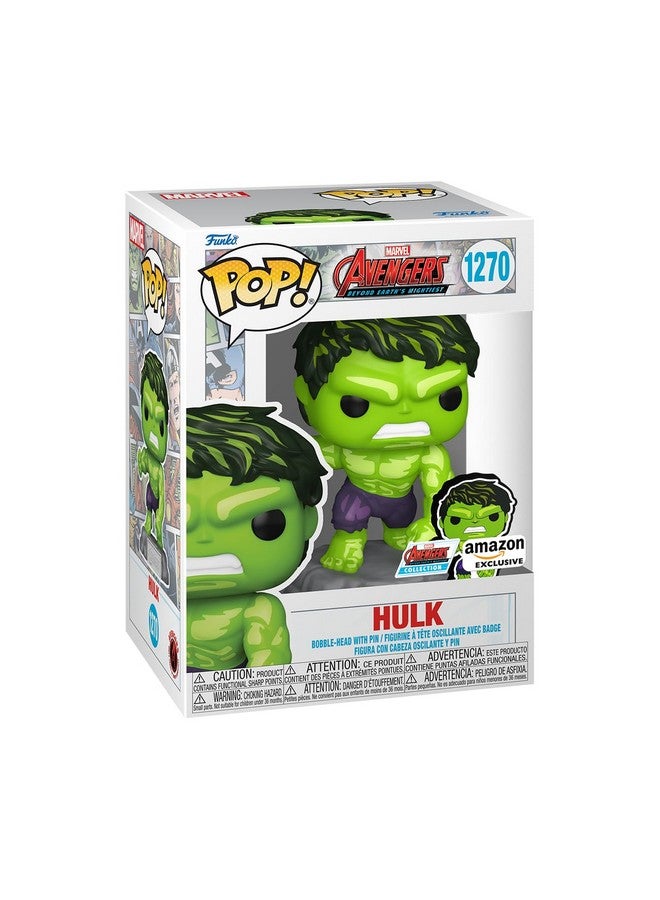 Funko Pop & Enamel Pin: The Avengers: Earth's Mightiest Heroes - 60th Anniversary, Hulk with Enamel Pin - Marvel Comics - Amazon Exclusive - Collectable Vinyl Figure - Gift Idea - Superheroes Fans - Image 1