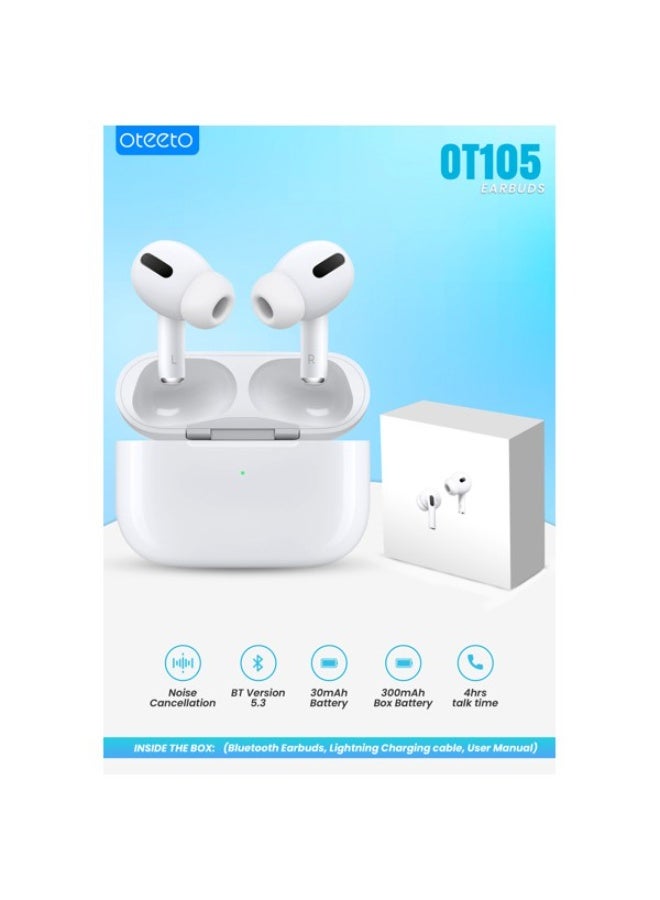 OTEETO OT105 True Wireless Stereo Earbuds - Noise Cancellation - 4hr Talk Time - 300mAh Box Battery - Image 2