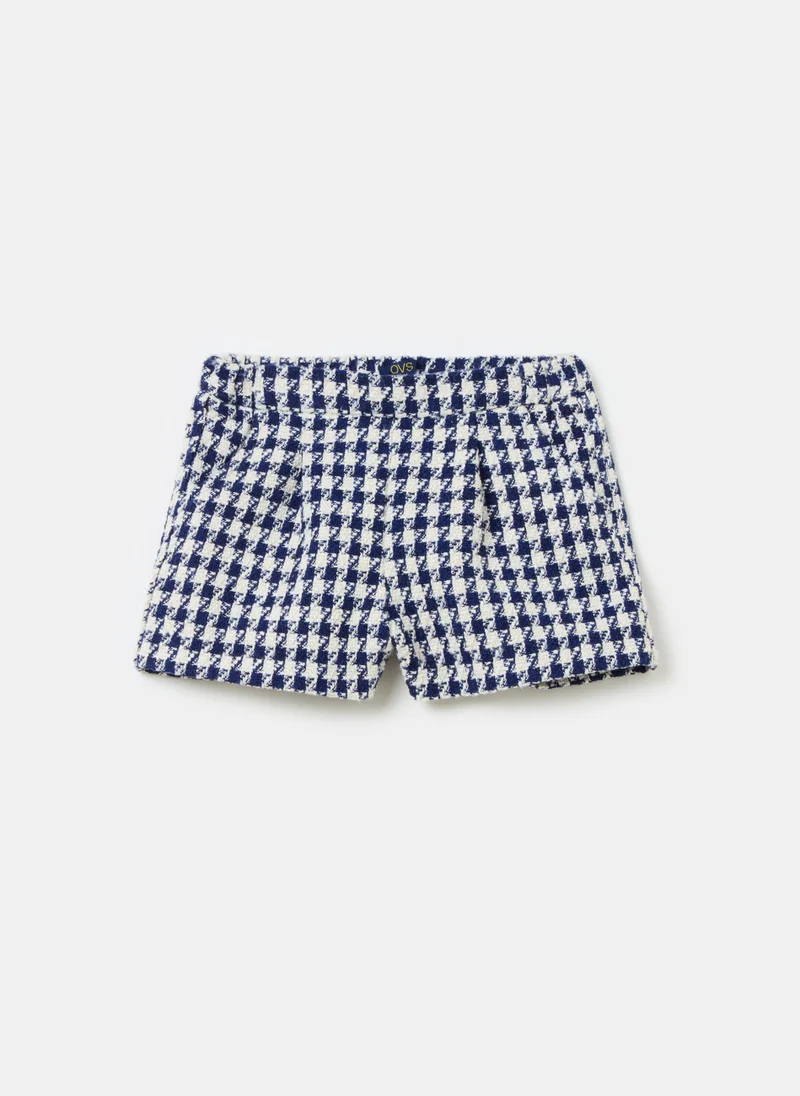 او في اس Houndstooth shorts in tweed