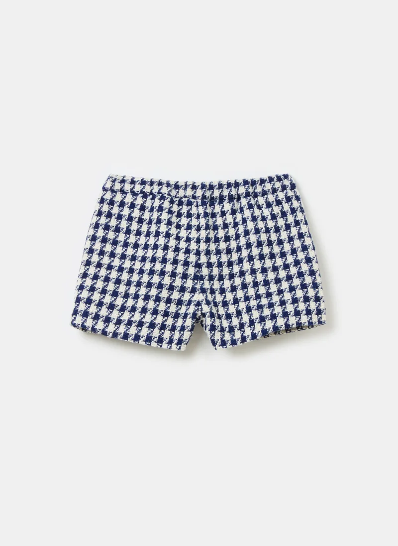 او في اس Houndstooth shorts in tweed