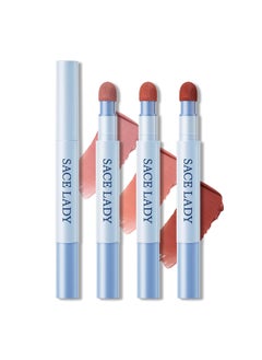 SACE LADY SACE LADY Matte Lipstick Set, Long Lasting Air Cushion Lip & Cheek Cream Non-Stick Cup, Ultra-Smooth Pigmented Non-drying Lip Color for Face Makeup Kit 3Pcs (V01+V02+V06, 3pcs) 