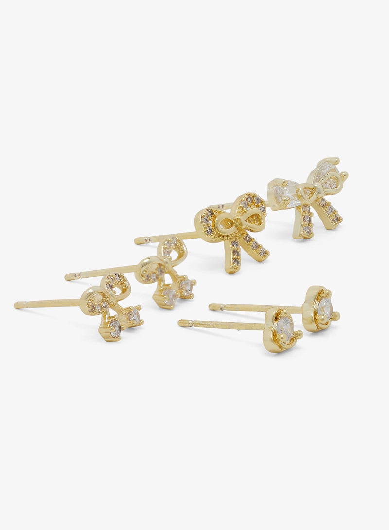 ELLA 2PK Rhinestone Embellished Stud Earrings - Image 4