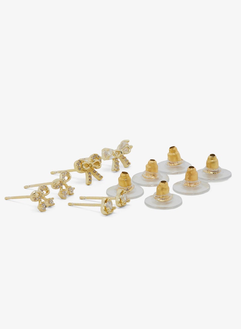 ELLA 2PK Rhinestone Embellished Stud Earrings - Image 5