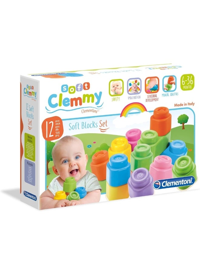 Clementoni Clementoni - Clemmy Soft Blocks Set 12 Blocks - 14706  - Image 1