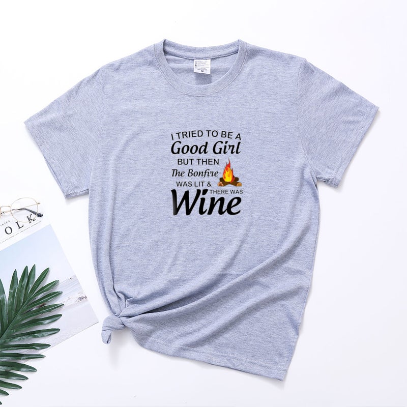 2023 Women'S I Tried To Be A Good Girl Letter Printed Short-Sleeved T-Shirt Women - Image 1