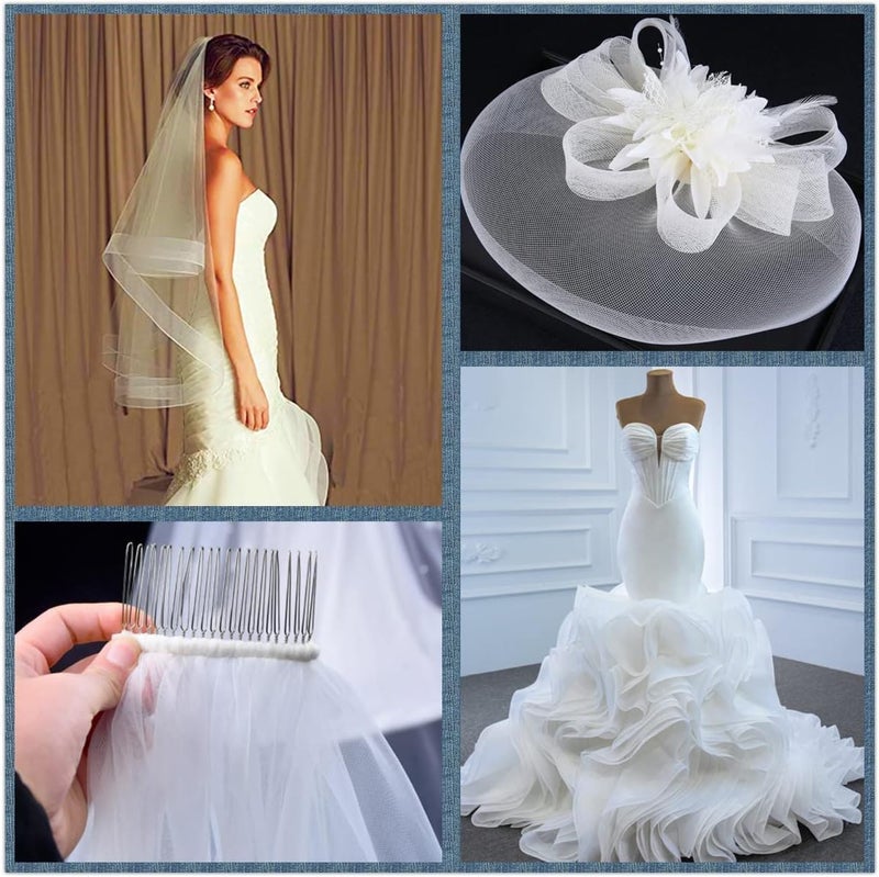JAINSONS Jainsons CAN CAN Net Strip Fabric for Sewing Stching Dress Gown Skirt Boutique Range Nylon White Length50 Yard Width05 Inch  - Image 2