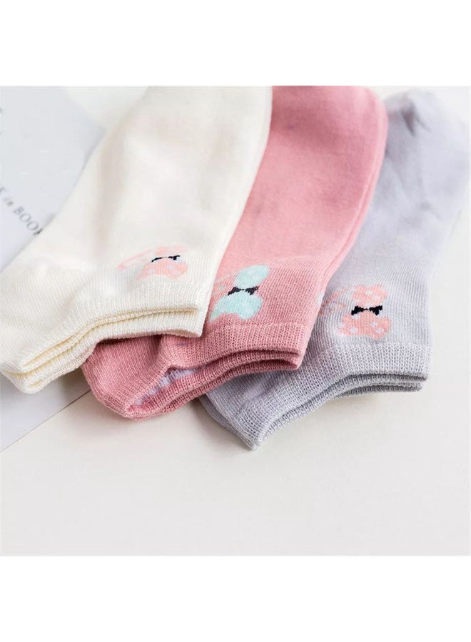 TRENDORA Women's Cotton Blend Ankle Socks, Mixed Colours, 6 Count, Casual Style, Adult Sockss - Image 3