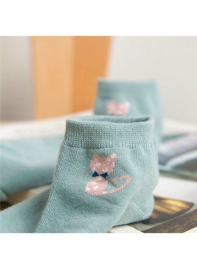 TRENDORA Women's Cotton Blend Ankle Socks, Mixed Colours, 6 Count, Casual Style, Adult Sockss - Image 2