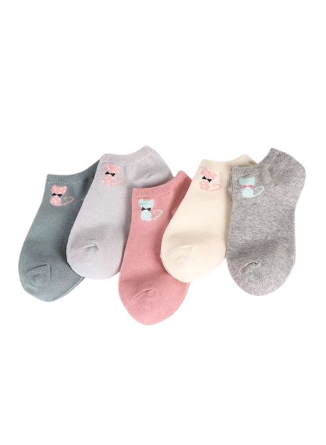 TRENDORA Women's Cotton Blend Ankle Socks, Mixed Colours, 6 Count, Casual Style, Adult Sockss - Image 1