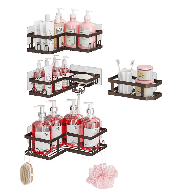 Youvip Corner Shower Caddy - Rust-Proof, Space-Saving, Easy to Install Organizer for Bathroom. Copper - Image 2