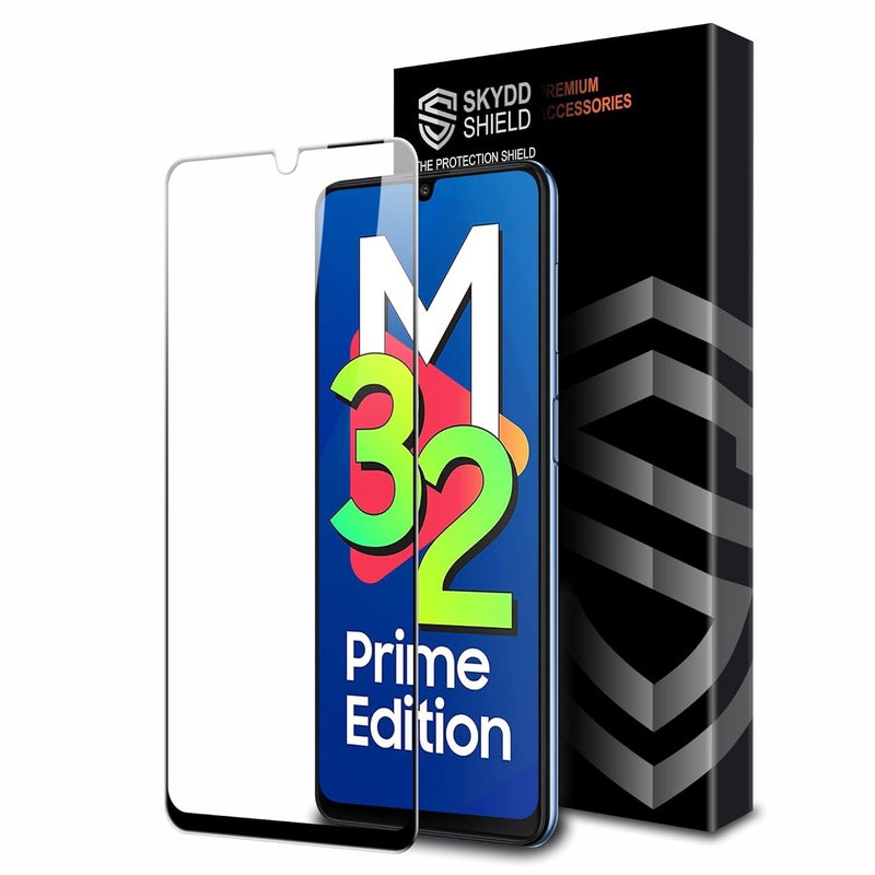 Skyddshield Military-Grade Gorilla Tempered Glass For Samsung Galaxy M32, A32, F22, and Galaxy A31 (6.4 Inch) With Installation Kit | Edge to Edge Coverage | Black - Image 1