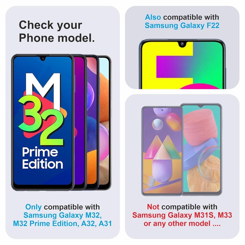 Skyddshield Military-Grade Gorilla Tempered Glass For Samsung Galaxy M32, A32, F22, and Galaxy A31 (6.4 Inch) With Installation Kit | Edge to Edge Coverage | Black - Image 2