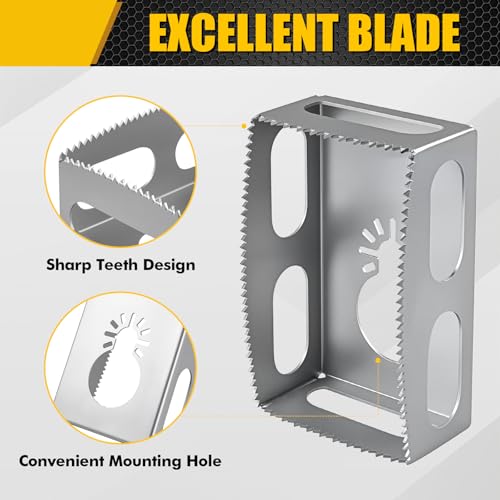 BPOPO Square Slot Cutter Compatible for Dewalt 20V & Milwukee M18 Oscillating Multi-Tool to Cut-in Single Gang Wall Boxes,Outlet Cutter for Drywall,Efficient Carving Tool,1 Pcs Square-Shaped - Image 2