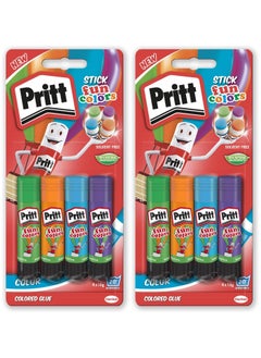 Pritt Rainbow Coloured Glue Sticks, Safe & Child-Friendly Craft Glue For Arts & Crafts Activities, Strong-Hold Adhesive For School Supplies,4X10G (pack of 2)  - Image 1