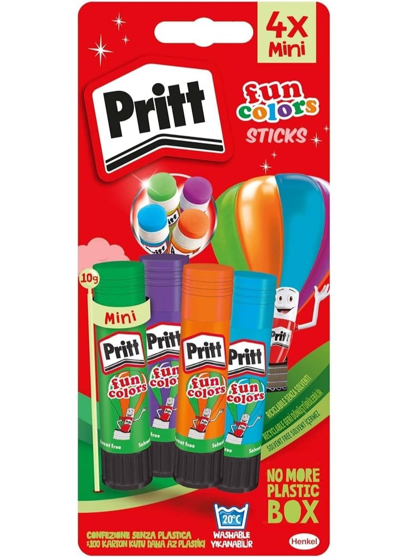 Pritt Rainbow Coloured Glue Sticks, Safe & Child-Friendly Craft Glue For Arts & Crafts Activities, Strong-Hold Adhesive For School Supplies,4X10G (pack of 2) - Image 2